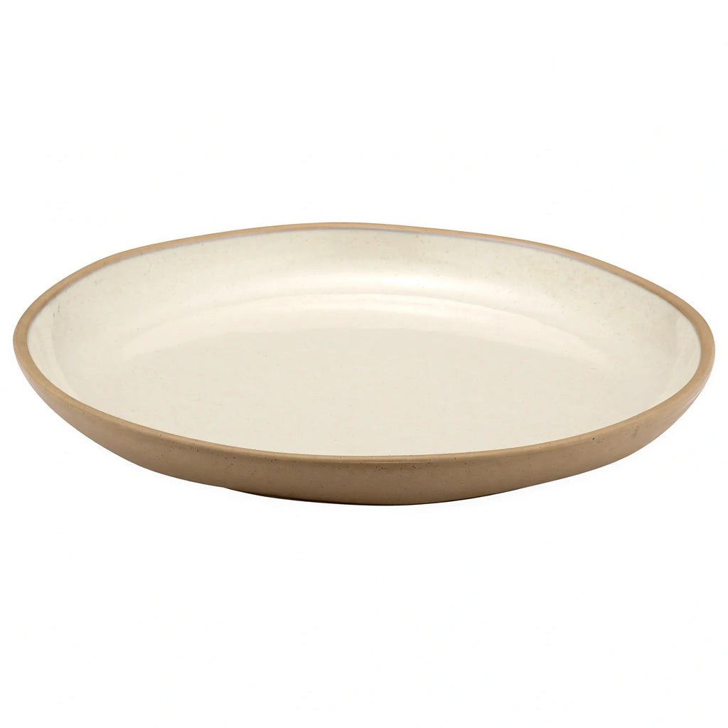 Dalebrook Marl Round Melamine Deep Dish — Cream, 15-1/8″