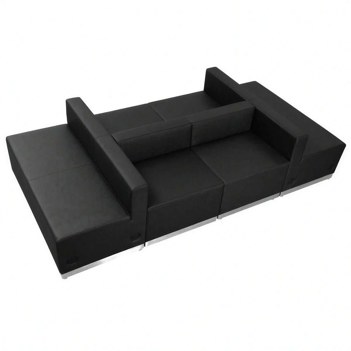 Alon 2 Loveseats, 2 Chairs & 2 Ottomans — Black, 650