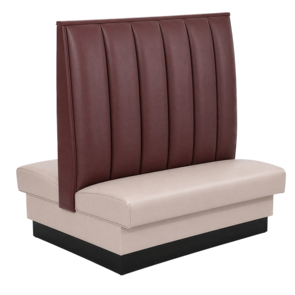 Upholstered Double Restaurant Booth — 48″ Wide, 48″ High, Channel Back