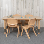 Rectangular Activity Table & 4 Chairs — Natural (YU-YCY-060-0034-RECT-TBL-NAT)