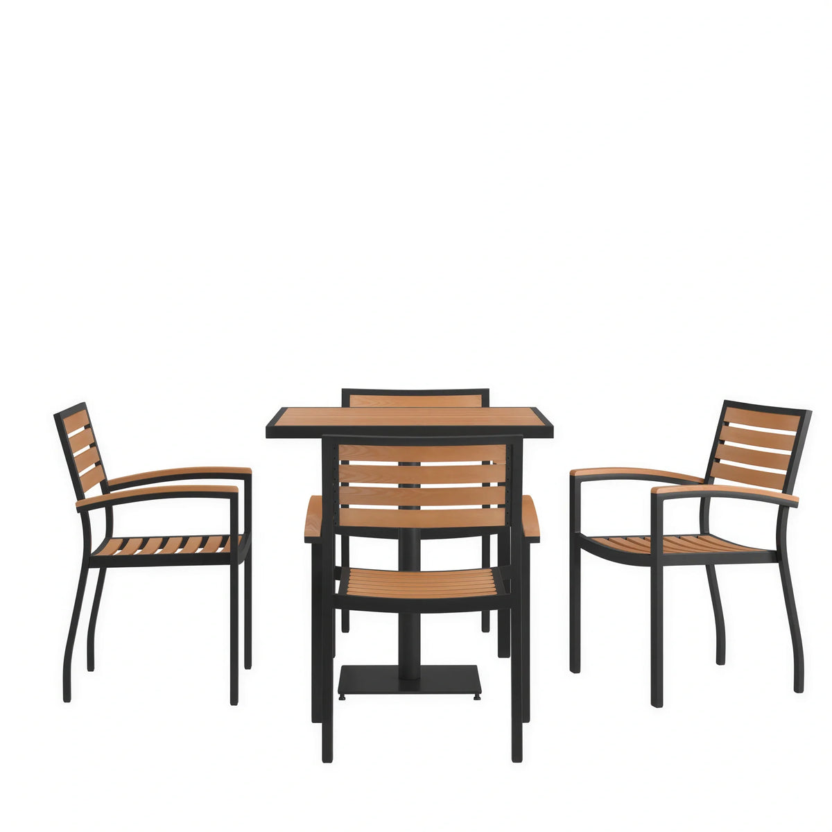 Square Patio Table & 4 Chairs — 30″ (XU-DG-104560064)