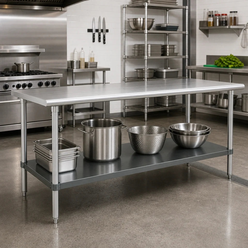 Advance Tabco Work Table Undershelf — 6′, Stainless Steel