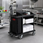Rubbermaid Xtra Housekeeping Cart — Compact, Black