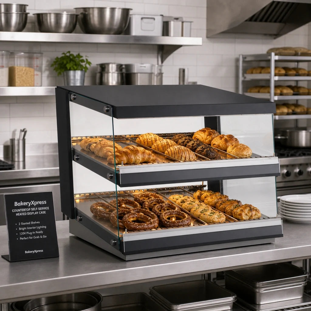 DoughXpress Heated Food Display — 31.5″, 2 Shelves