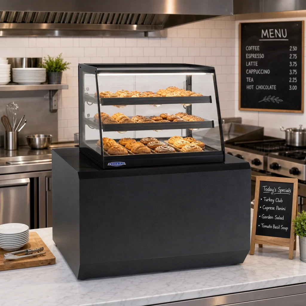 Federal Industries Elements 47-Inch Countertop Heated Merchandiser with 2 Adjustable Shelves