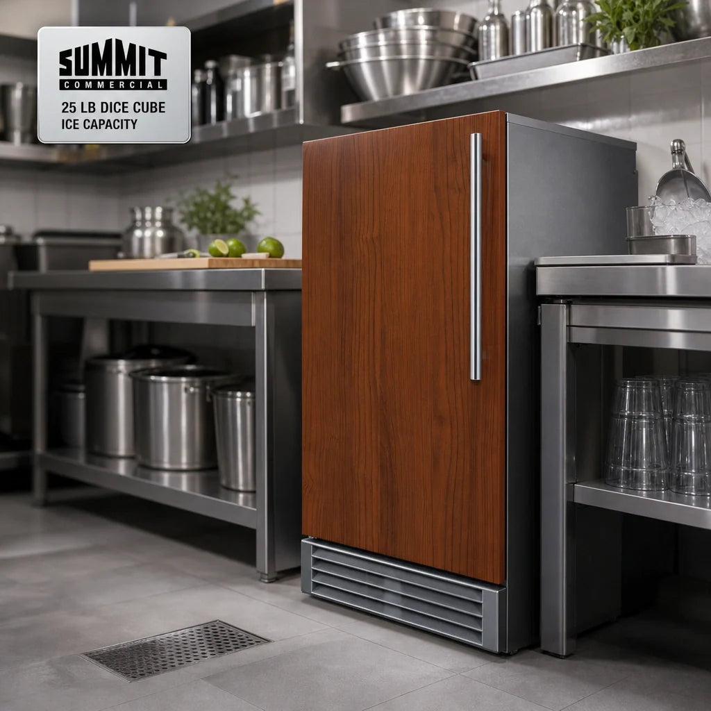 Summit Built-In Cube Ice Machine — 25 lb Bin