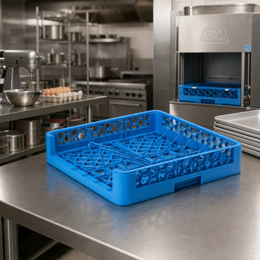OptiClean Dishwasher Sheet Pan Rack — Blue, Set of 3