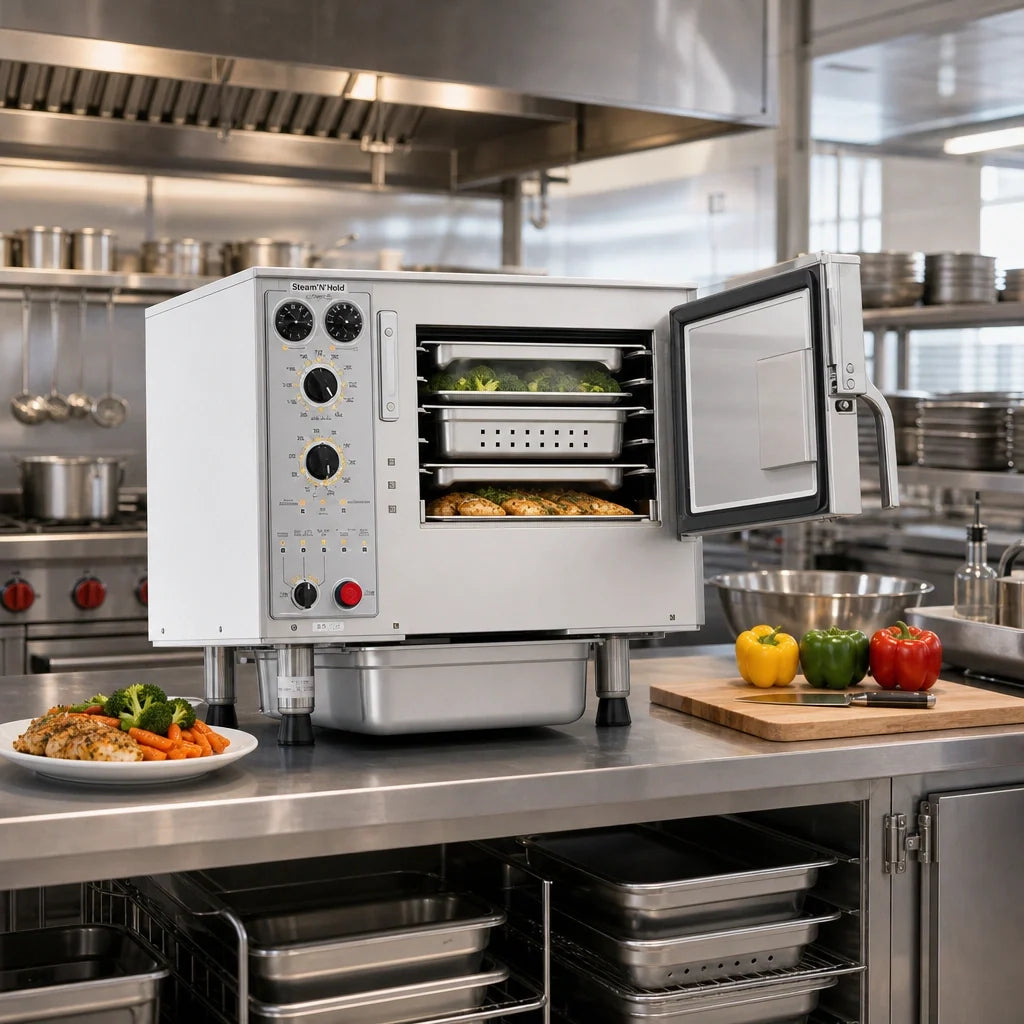 AccuTemp Countertop Electric Steamer — 3 Pans, 480V