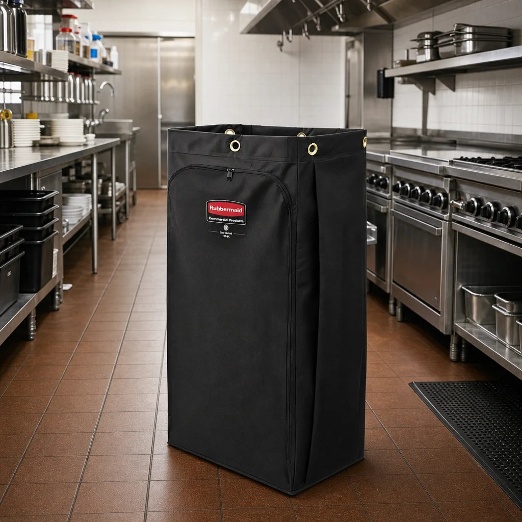 Rubbermaid Replacement Cart Bags — Black, 30 Gallon, Case of 4
