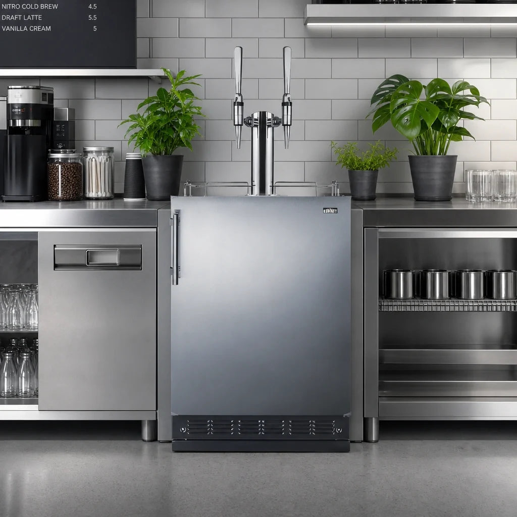 Summit Nitro Coffee Kegerator — 24″, Dual Tap