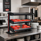 Hatco Spot On Countertop Dual-Shelf Heated Zone Merchandiser — Black