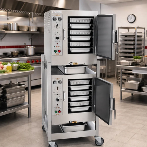 AccuTemp Electric Steamer — Double Compartment, 12 Pans