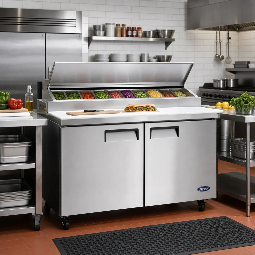 Atosa Sandwich Prep Refrigerator — 60.2″, 24 Pans