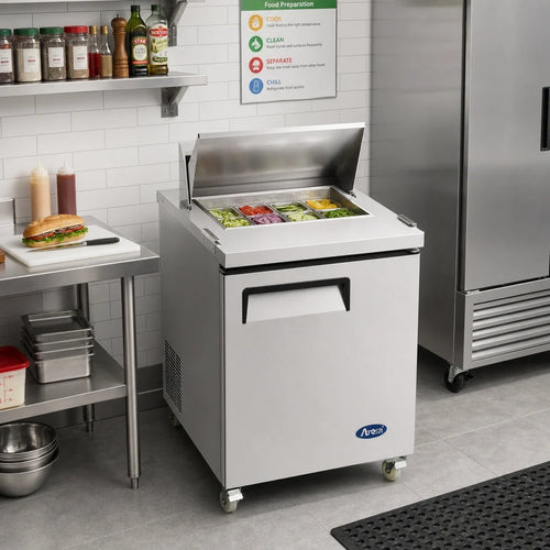 Atosa Sandwich Prep Refrigerator — 27.5″, 12 Pans