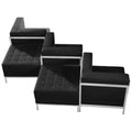 Imagination Modular Black LeatherSoft Chair & Ottoman Set