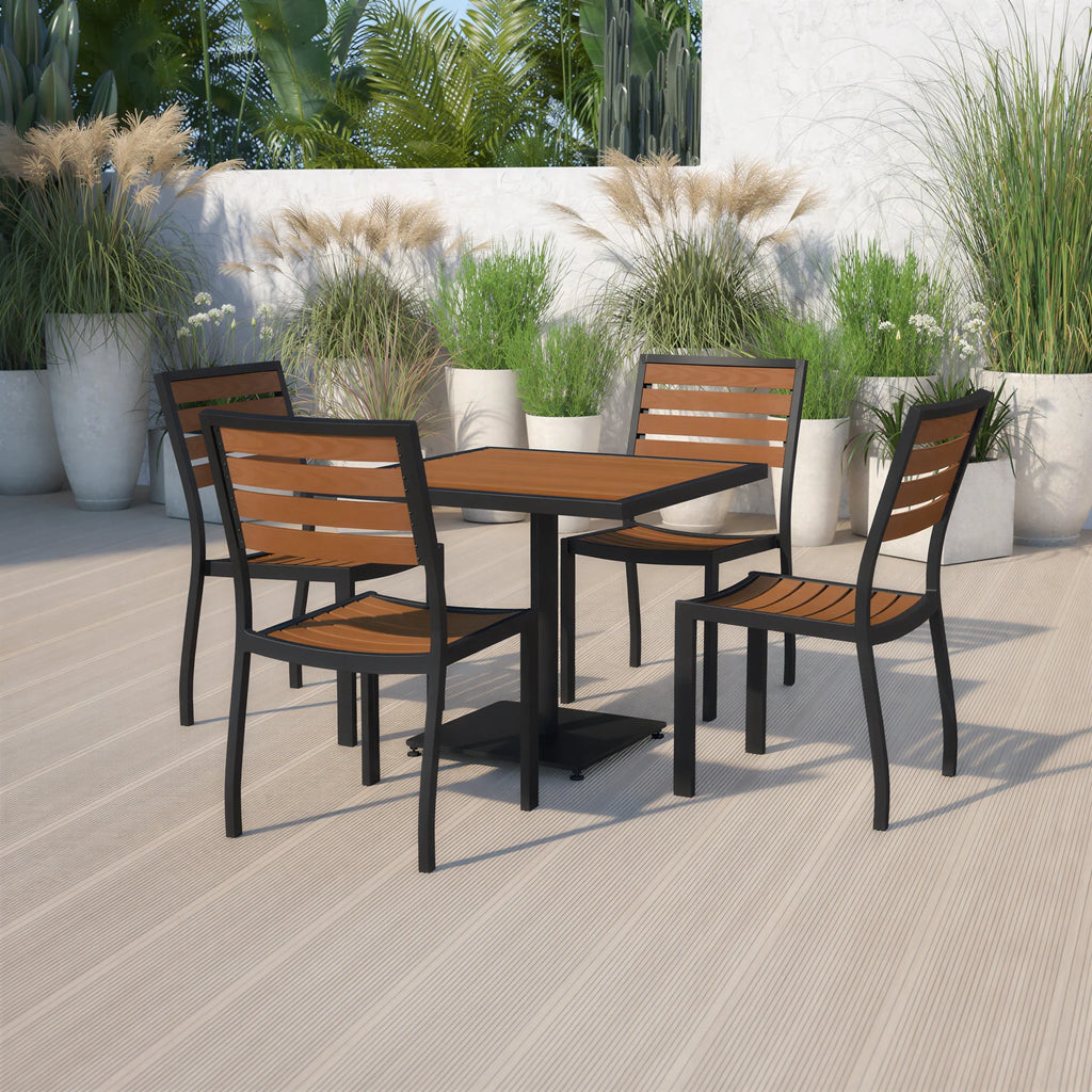 Square Patio Table & 4 Chairs — 30″ (XU-DG-10456036)