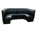 Half-Circle Corner Restaurant Booth — 48″ × 90″ × 48″, V-Back