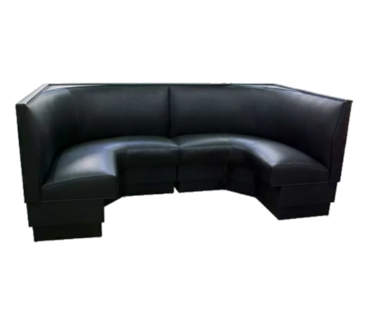 Half-Circle Corner Restaurant Booth — 48″ × 90″ × 48″, V-Back