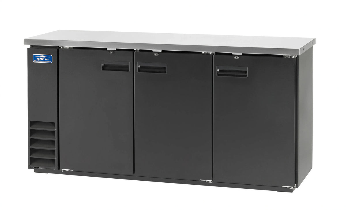 Arctic Air Back Bar Refrigerator — 73″, 3 Solid Doors
