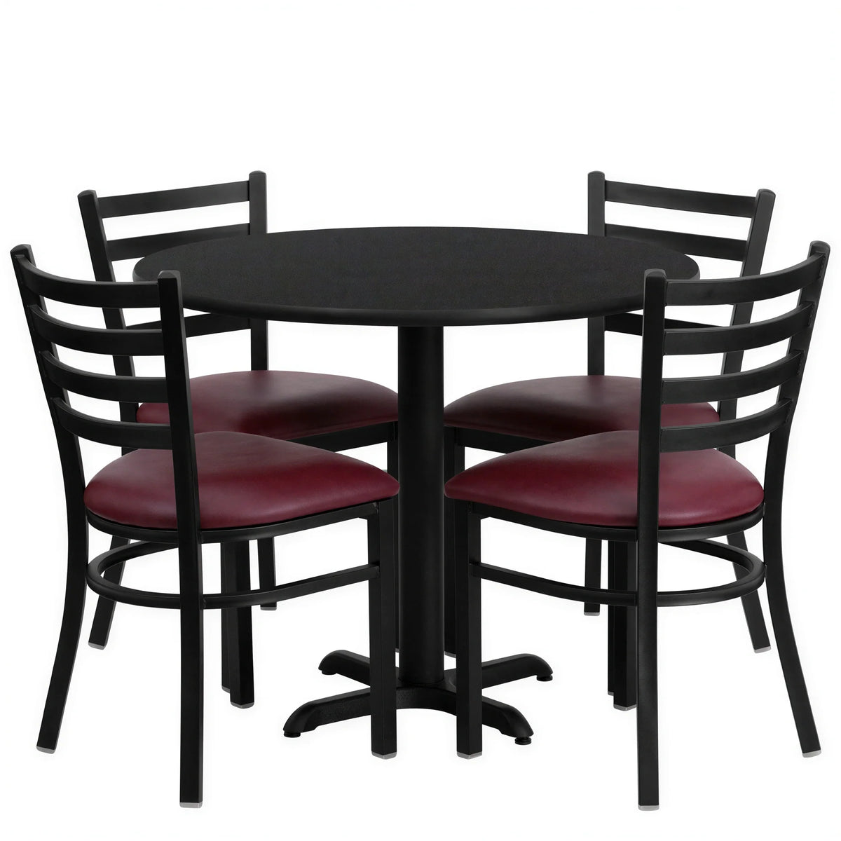 Round Dining Table & 4 Chairs — 36″ (HDBF1005)