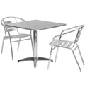 Square Dining Table & 2 Chairs (TLH-ALUM-32SQ-017BCHR2)