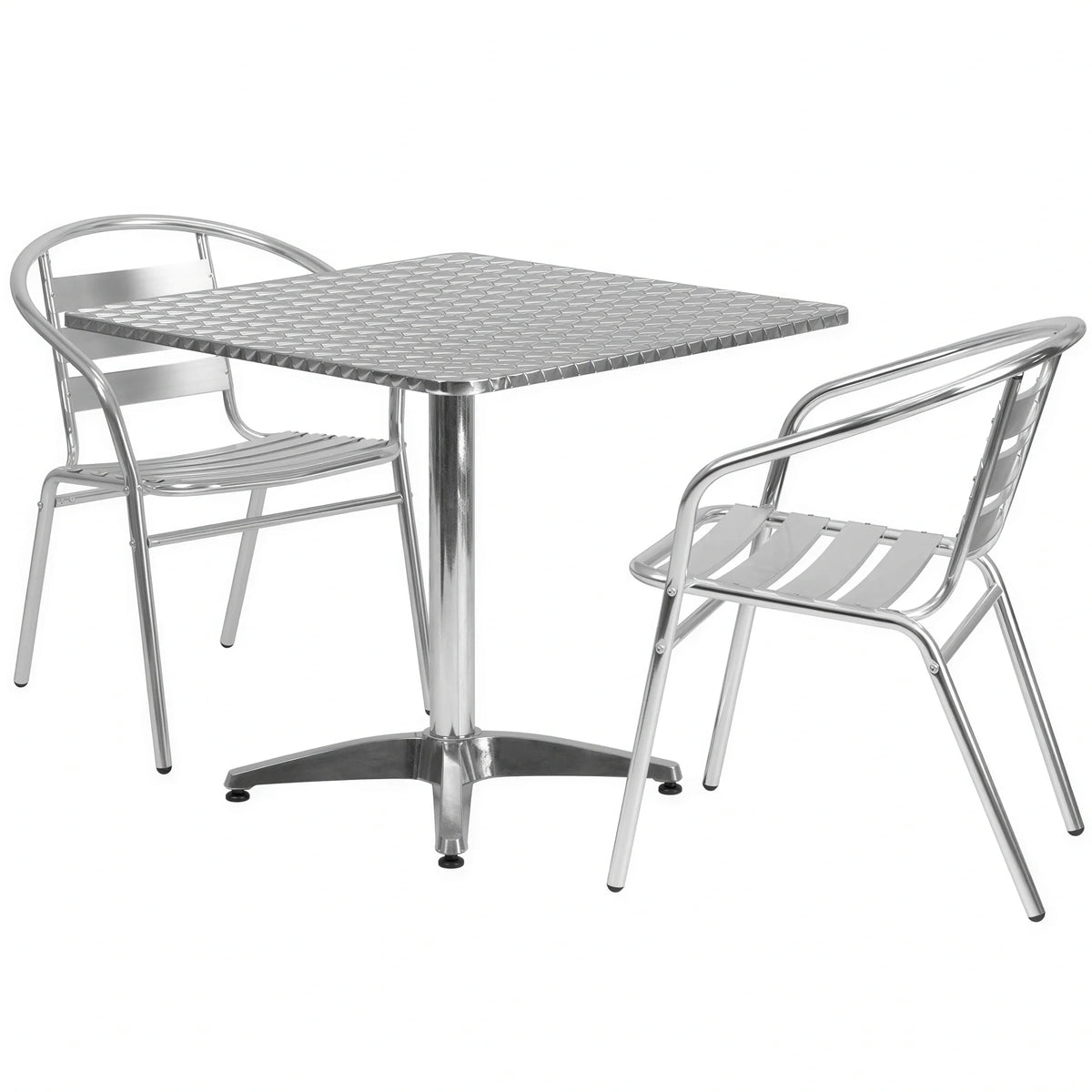 Square Dining Table & 2 Chairs (TLH-ALUM-32SQ-017BCHR2)