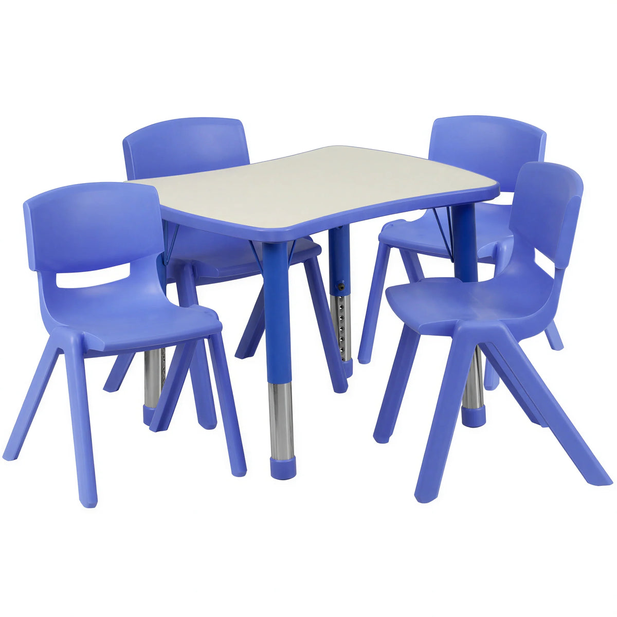 Rectangular Activity Table & 4 Chairs (YU-YCY-098-0034-RECT-TBL-BLUE)
