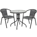 Round Dining Table & 2 Chairs — Gray/Black