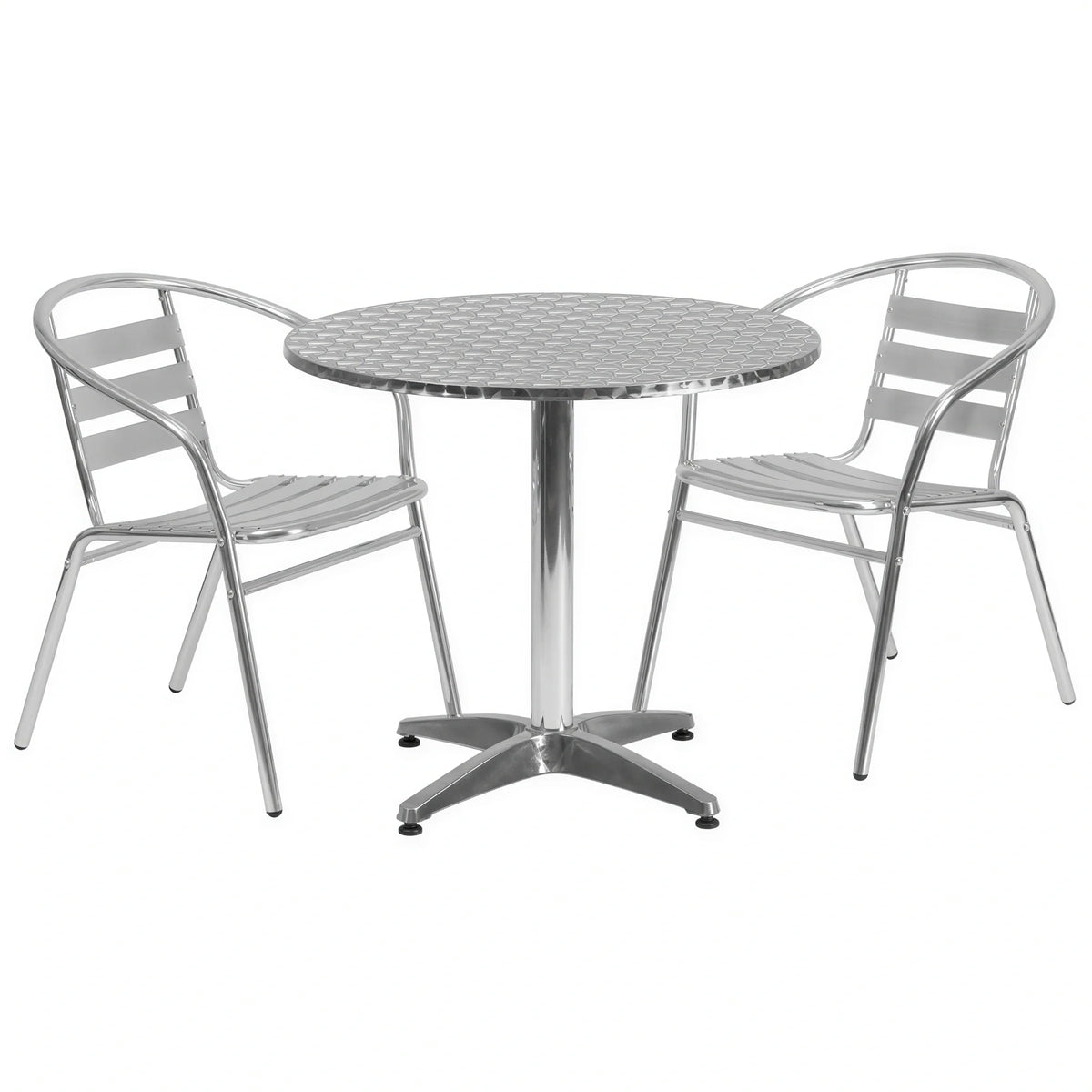 Round Dining Table & 2 Chairs (TLH-ALUM-32RD-017BCHR2)
