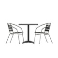 Square Dining Table & 2 Chairs — Black (TLH-ALUM-28SQ-017BK2)