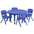 Round Activity Table & 4 Chairs — Blue