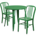 Round Dining Table & 2 Chairs — 30″, Green (CH-51090TH-2-18VRT-GN)