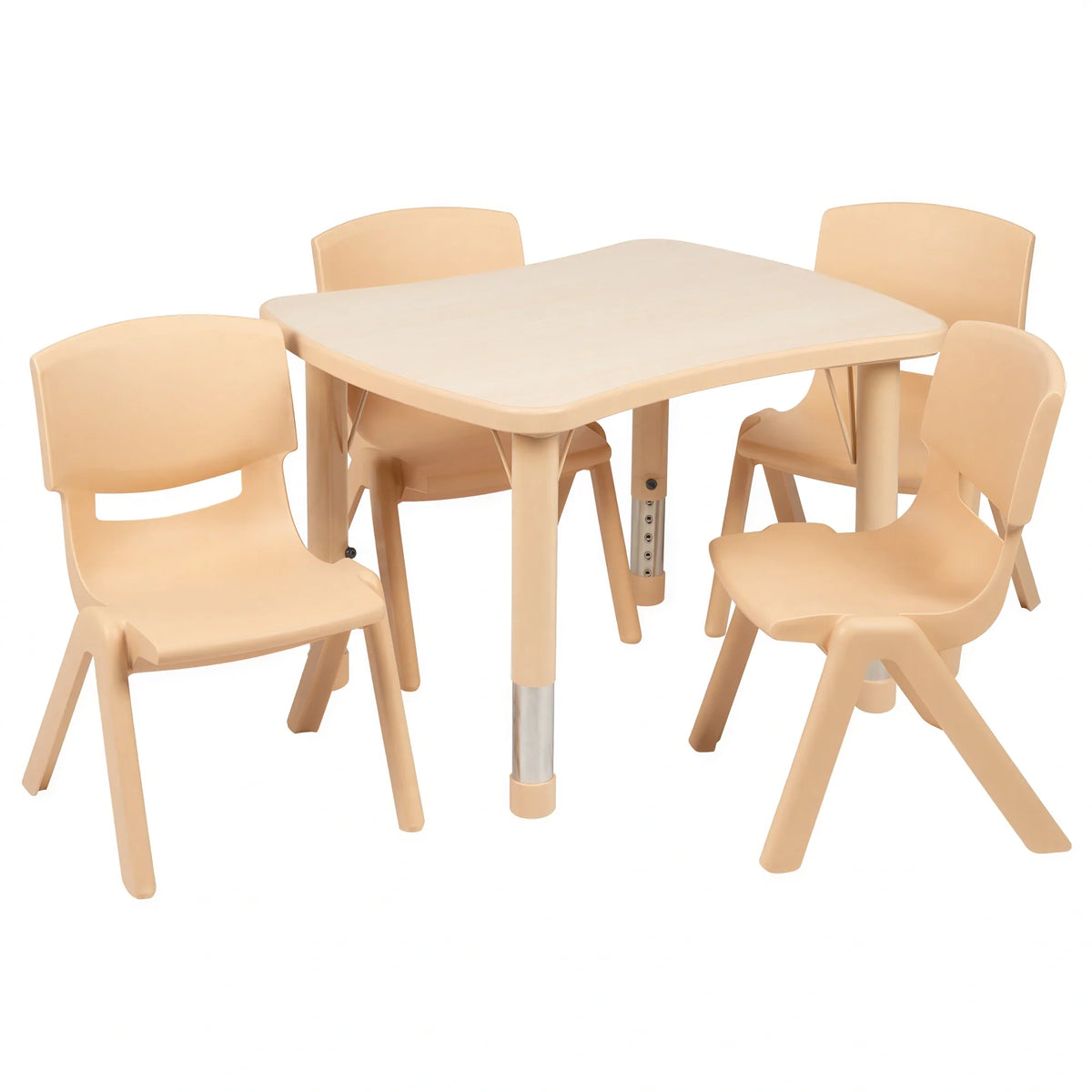 Rectangular Activity Table & 4 Chairs — Natural (YU-YCY-098-0034-RECT-TBL-NAT)