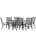 Patio Table & 6 Chairs — 55″, Gray