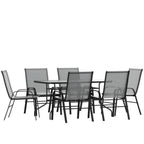 Patio Table & 6 Chairs — 55″, Gray