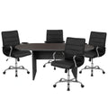 Oval Dining Table & 4 Chairs — Gray/Black (BLN-6GCGRY2286-BK)