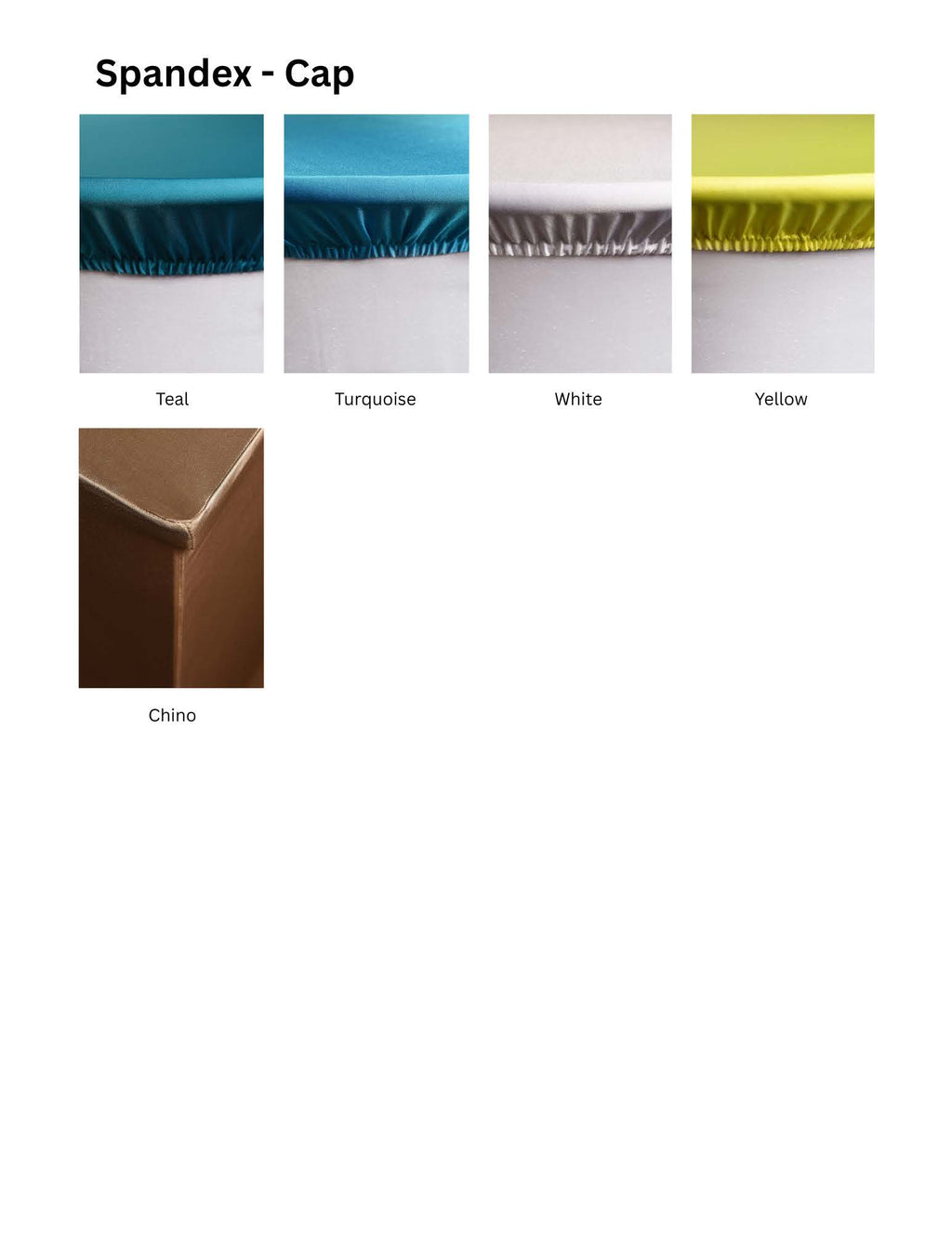 Spandex Caps fabric and color chart, page 3 of 3