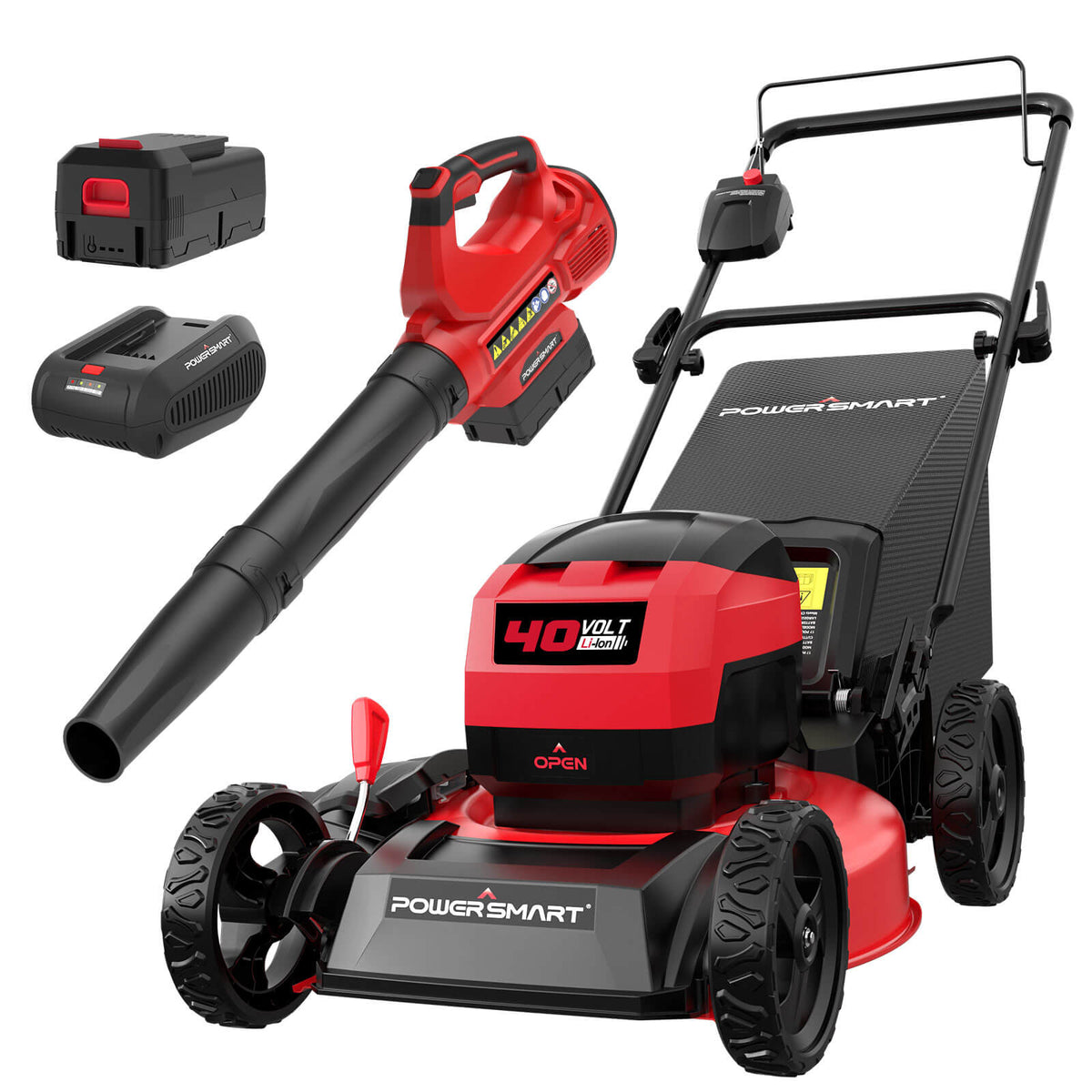PowerSmart Cordless Lawn Mower & Leaf Blower Kit — 40V, 17″