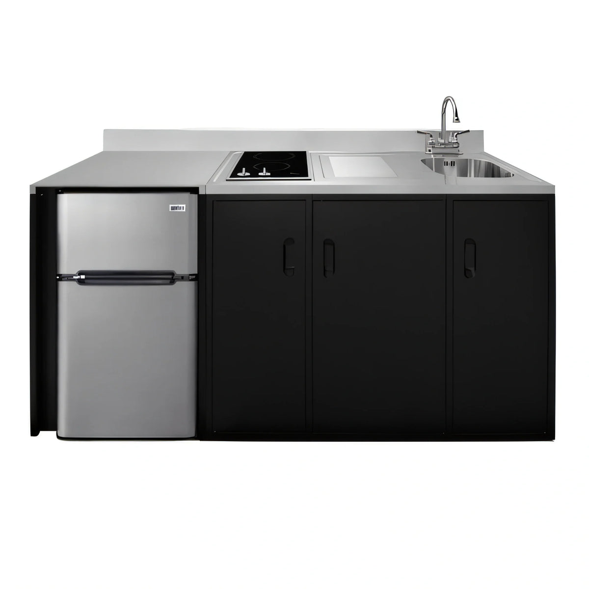 Summit ADA Kitchenette — 72″, 2-Burner Cooktop, Right Sink