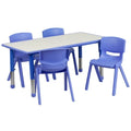 Rectangular Activity Table & 4 Chairs — Gray/Blue