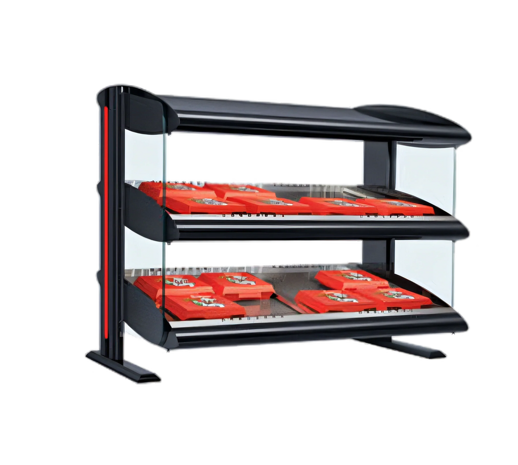 Hatco Spot On Countertop Dual-Shelf Heated Zone Merchandiser — Black