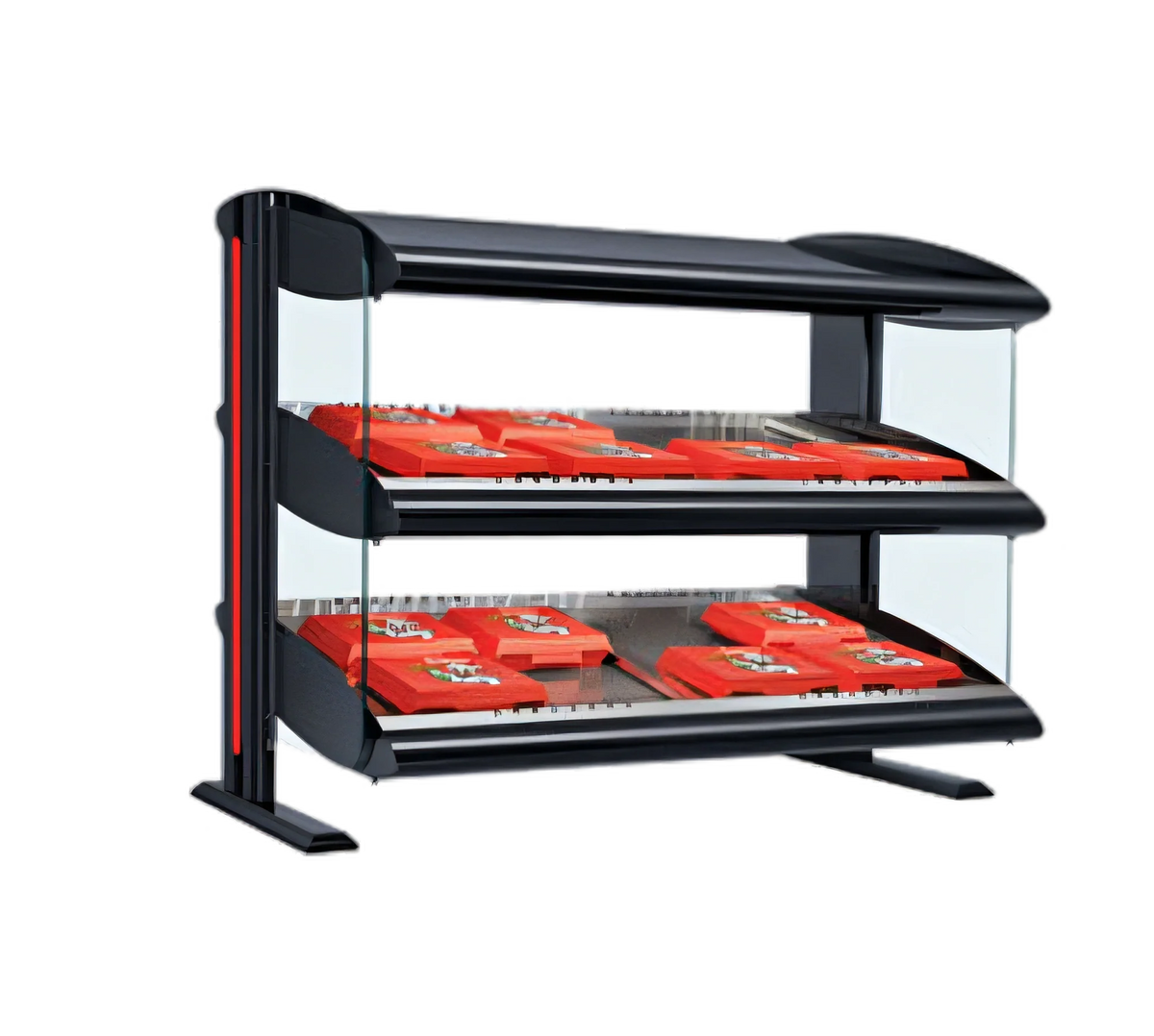 Hatco Spot On Countertop Dual-Shelf Heated Zone Merchandiser — Black