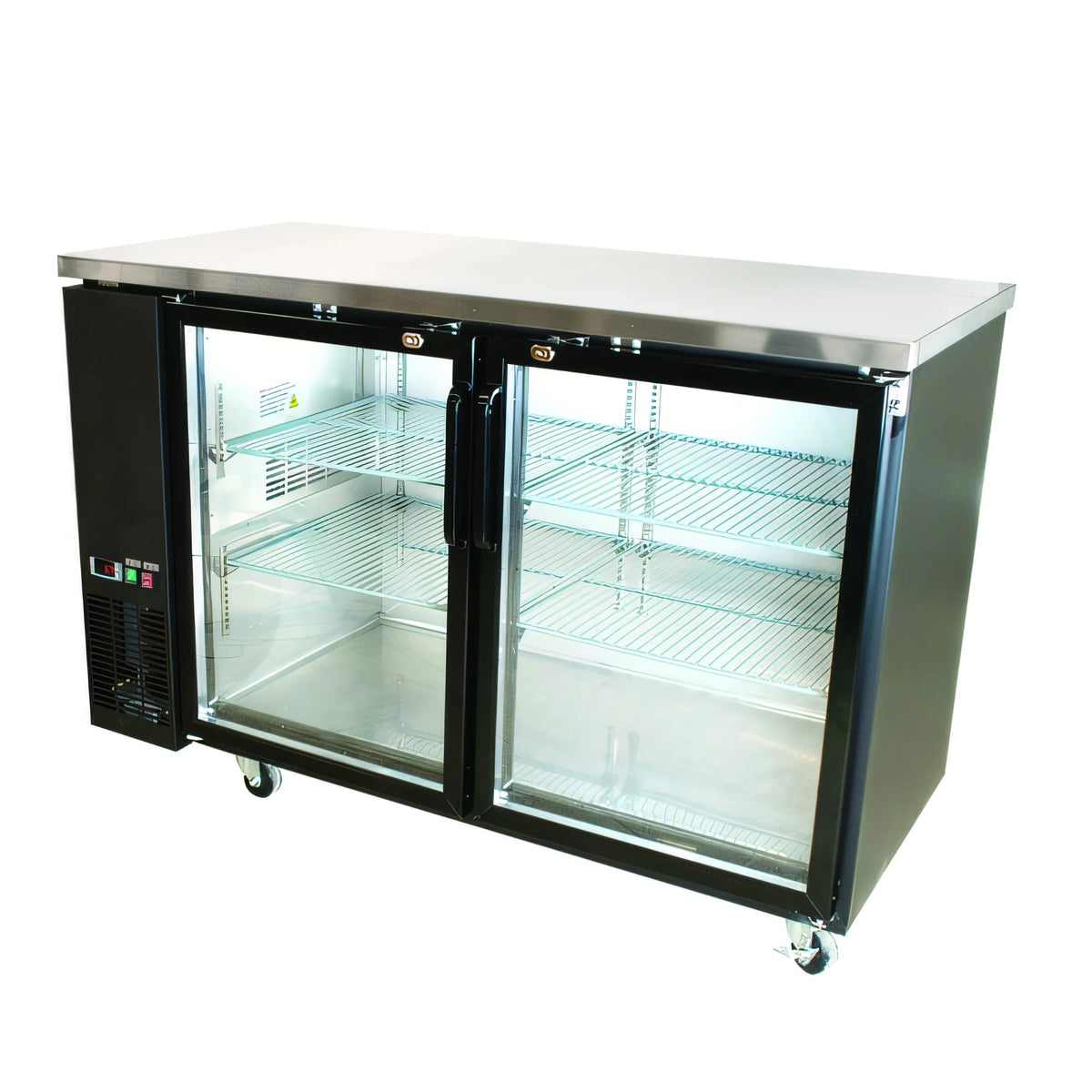 BK Resources Back Bar Refrigerator — 72″, 3 Glass Doors