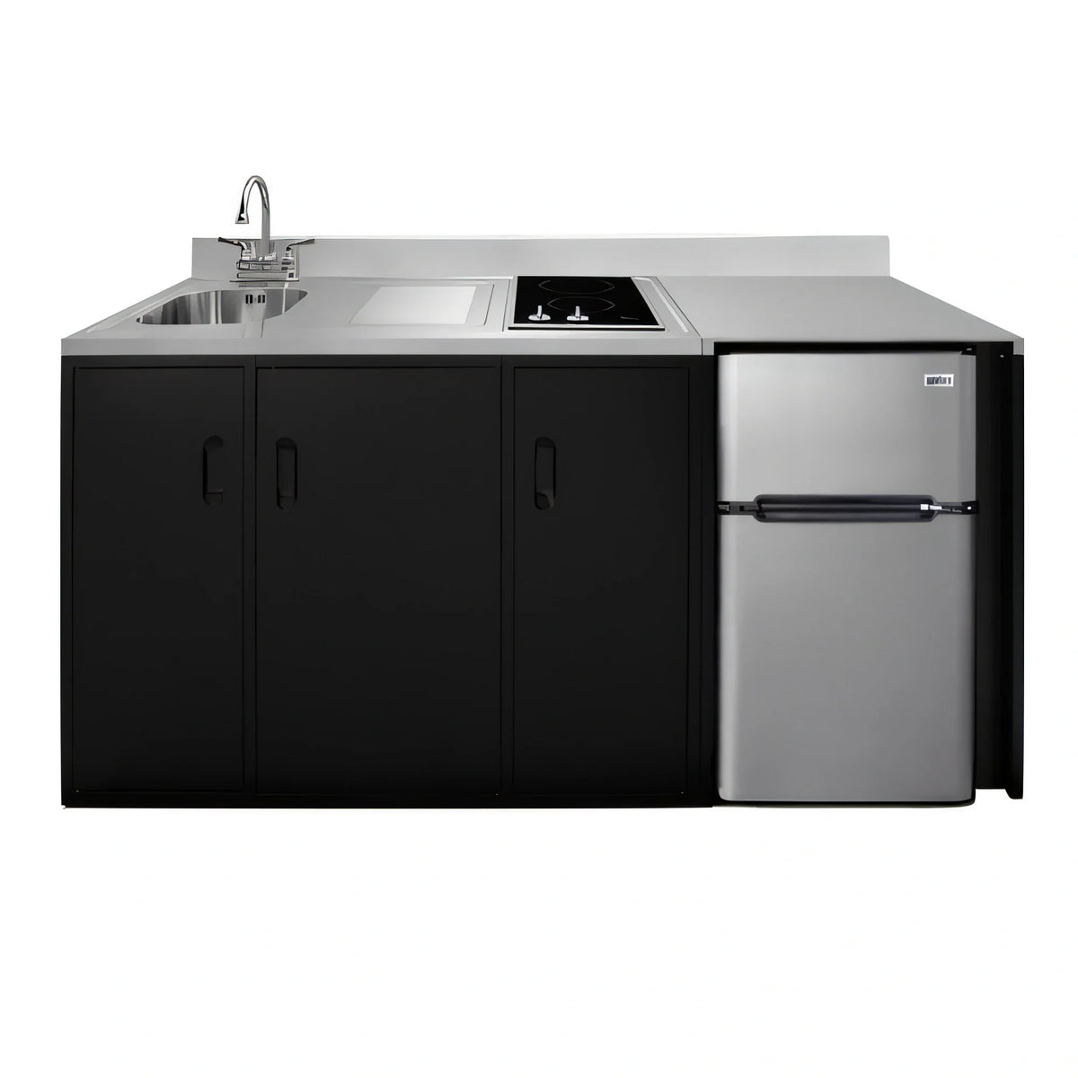 Summit ADA Kitchenette — 2-Burner Cooktop, Left Sink