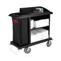 Rubbermaid Xtra Housekeeping Cart — Compact, Black