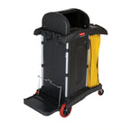 Rubbermaid Hygen Housekeeping Cart — Locking Cabinet & Hood