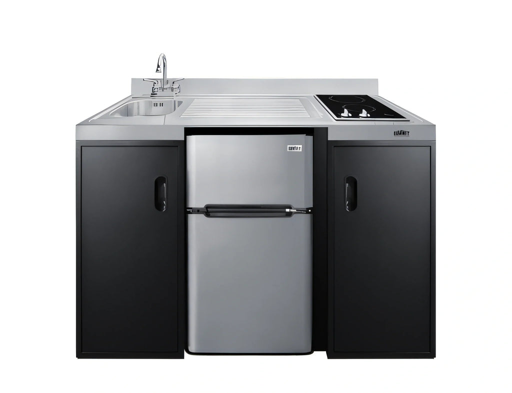Summit ADA Kitchenette — 54″, 2-Burner Cooktop, Left Sink